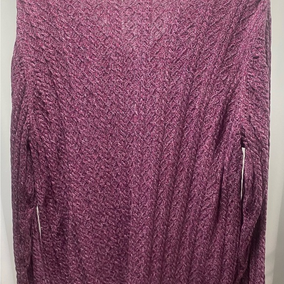 Valerie Stevens Woman Purple/Cranberry Cable Knit V-Neck Cotton Sweater Size 1X‎ - Picture 4 of 7